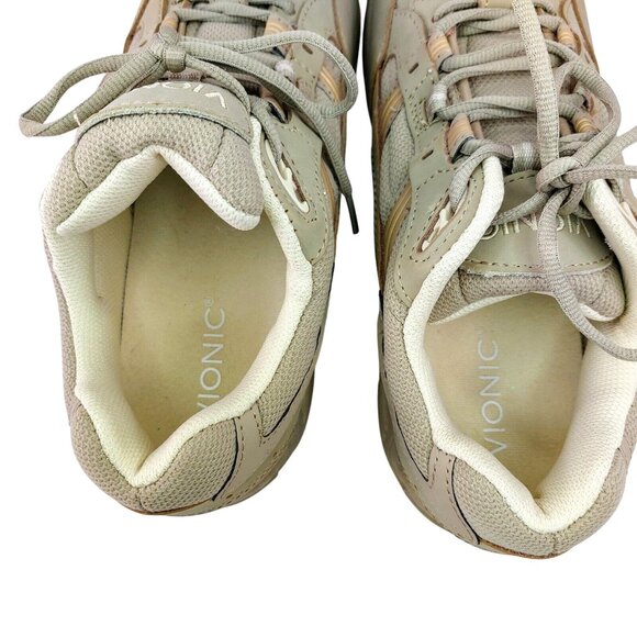 Vionic 9.5W Walker Classic Taupe Shoes Plantar Fasciitis Support Leather - Picture 4 of 14